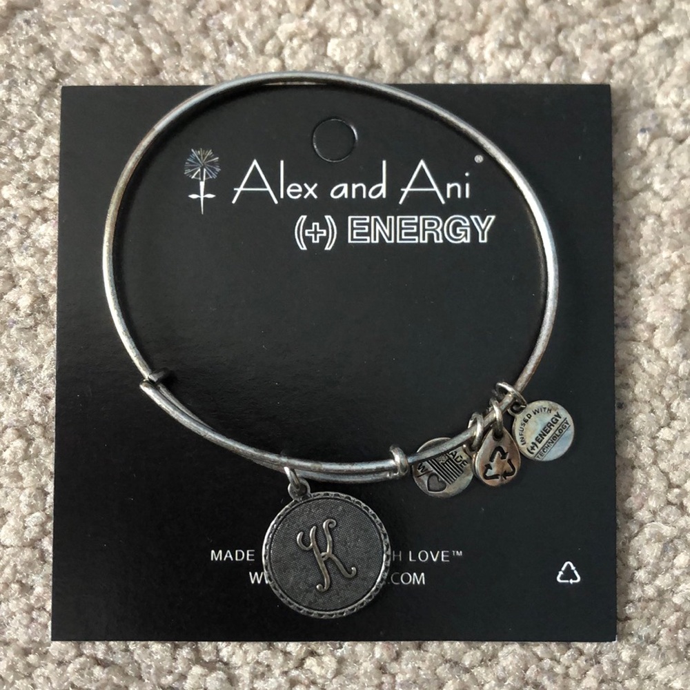 Alex and Ani Silver “K” initial bracelet